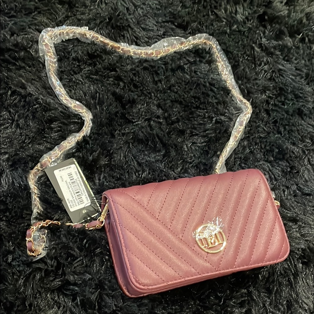 NWT Badgley Mischka Bag with Round Plate - BM4028 - Plum